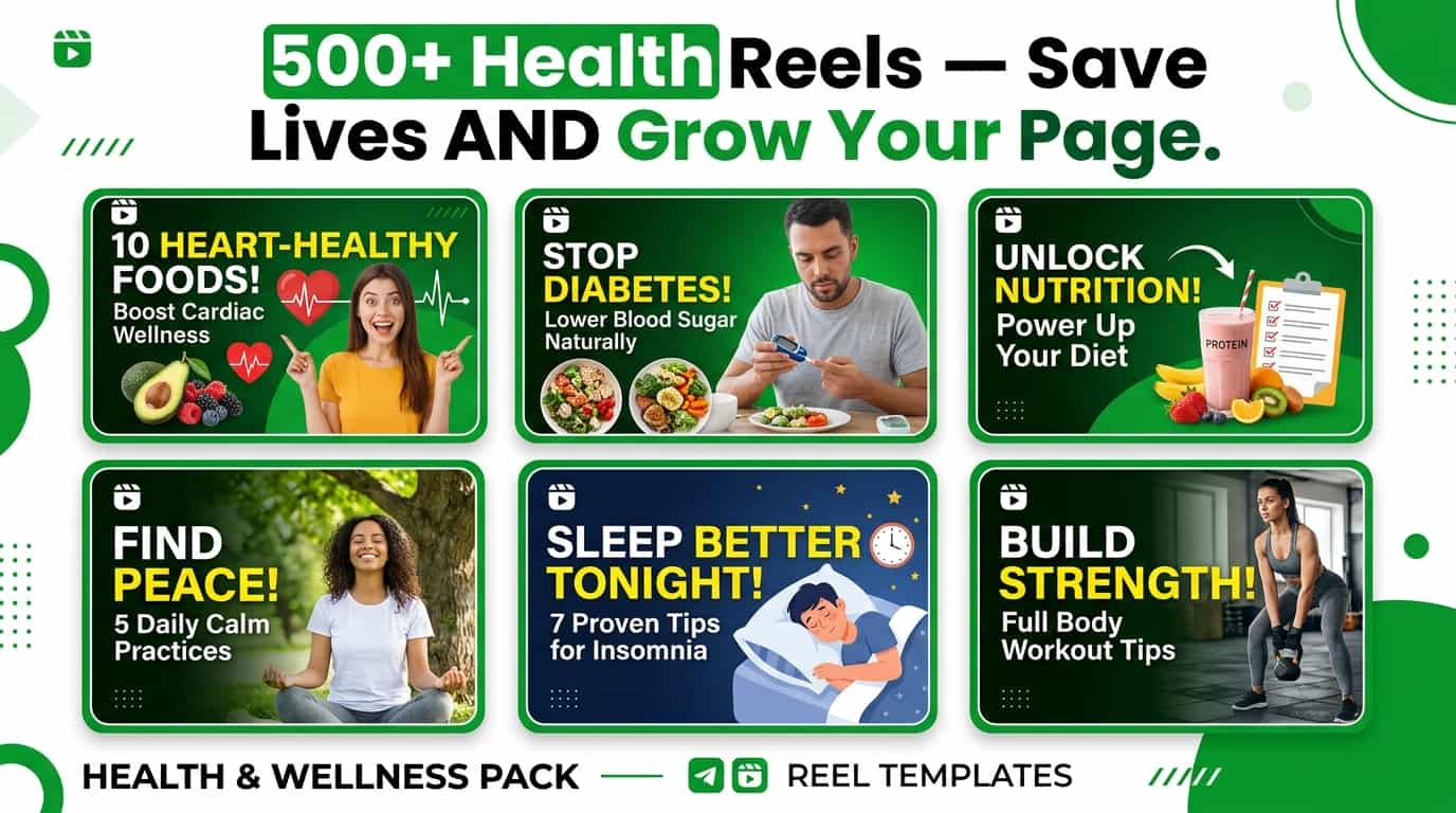 Viral Health Awareness Reels (1500+ Videos)