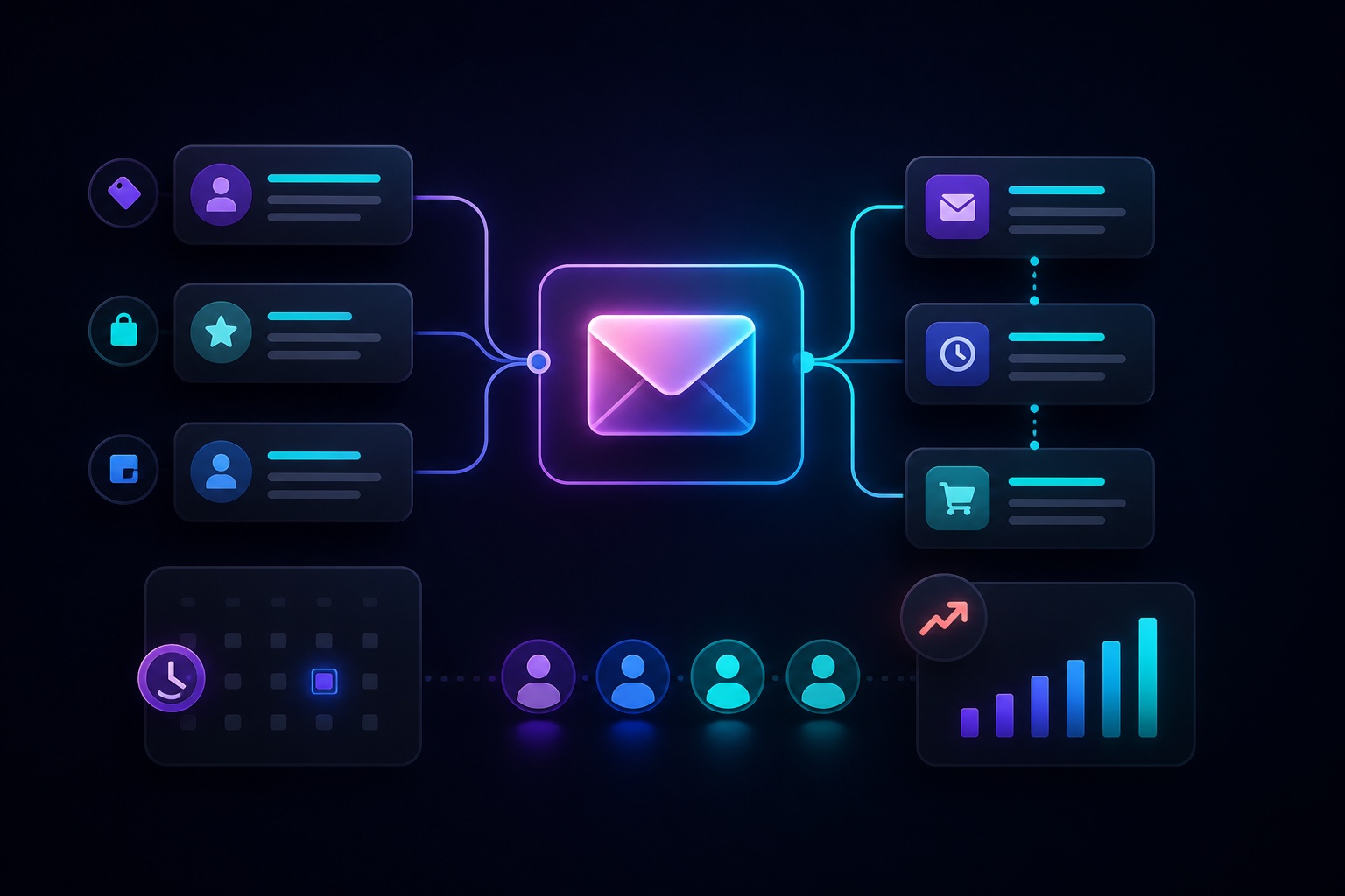 Email automation workflow connecting creator audiences and conversions